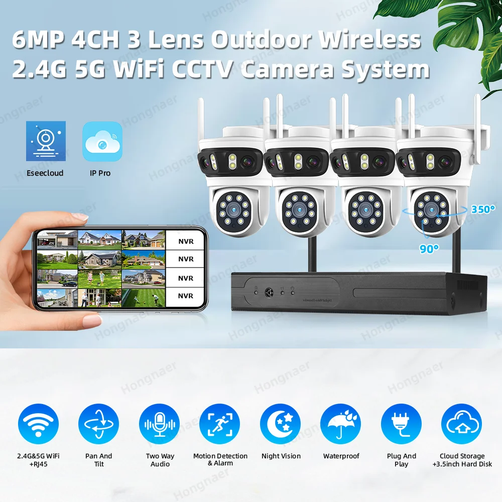 2026 Hongnaer 6MP 4CH 3 Lens 2 - đánh giá và giá Home Security Wireless Cameras
