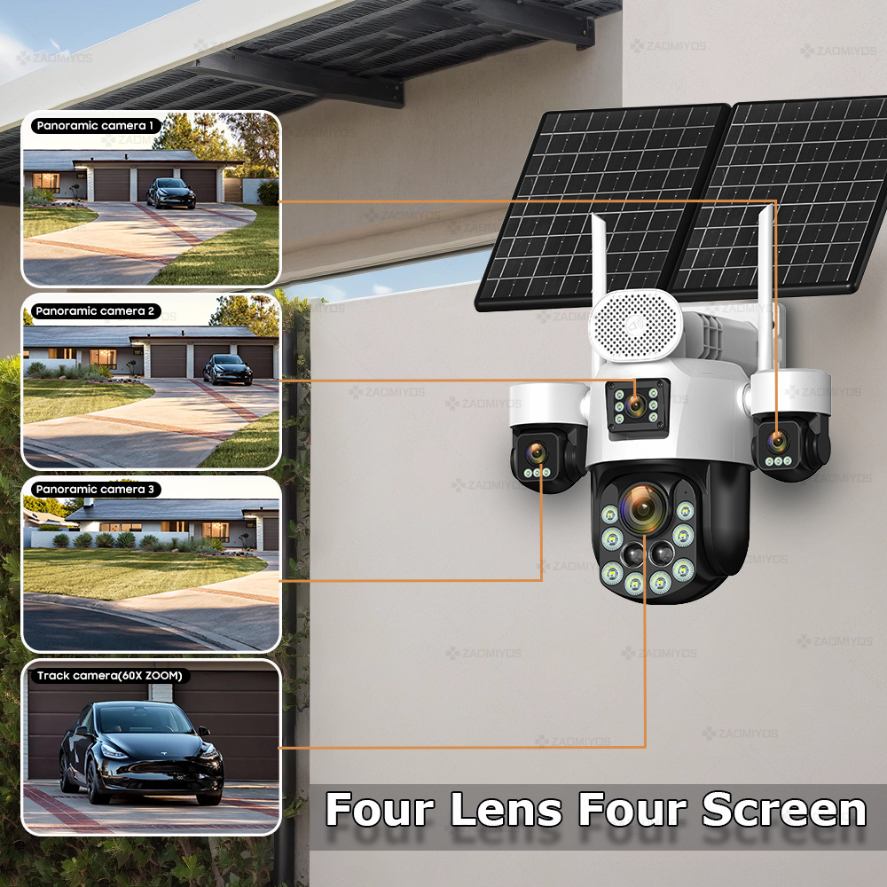 4 Lens Outdoor 360° Surveillan - đánh giá và giá Home Security Adt