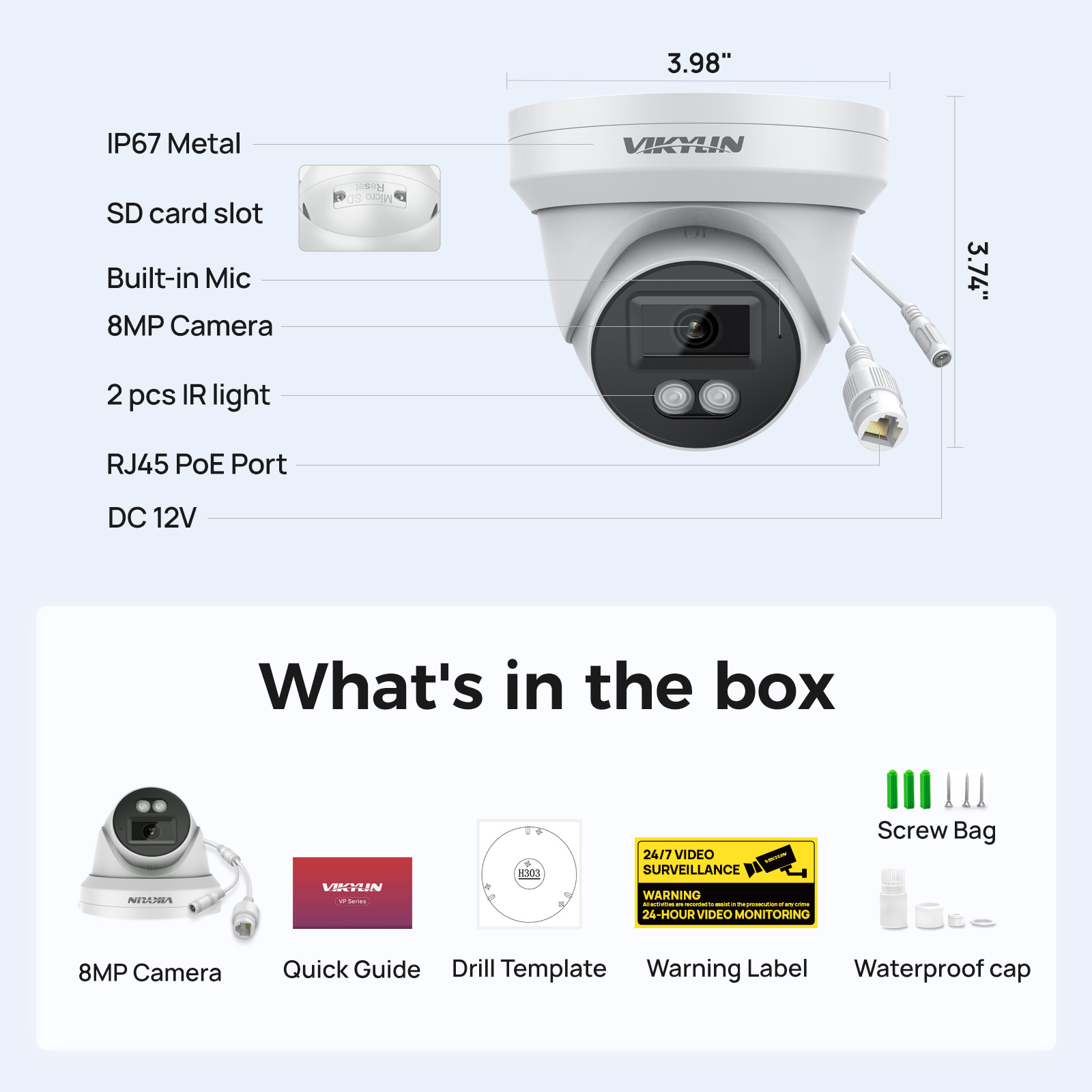 VIKYLIN 8MP HD IP Security Cam - đánh giá và giá Home Security Service