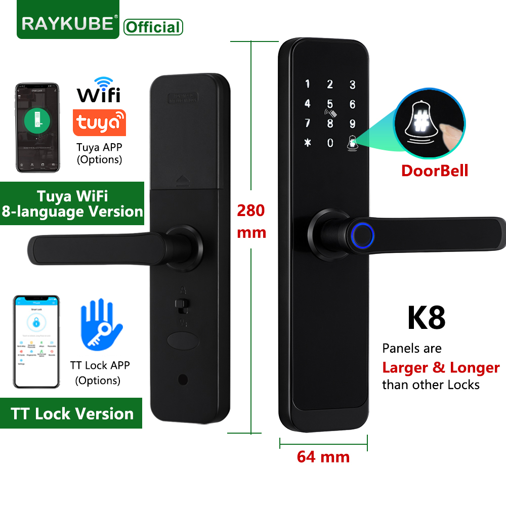 RAYKUBE K8 Smart Door Lock TTl - đánh giá và giá Home Security Key
