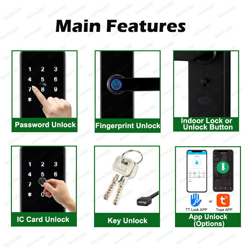 RAYKUBE K8 Smart Door Lock TTl - đánh giá và giá Home Security Key